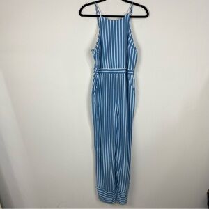 Moa Moa Blue & White Striped Jumpsuit Jumper